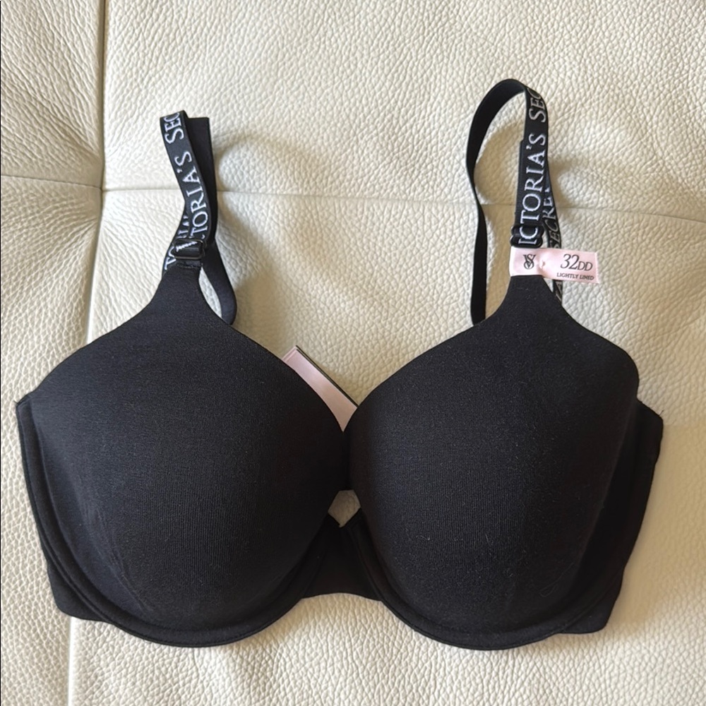 Victoria's Secret Black T-Shirt Lightly Full Coverage Bra with Adjustable Straps